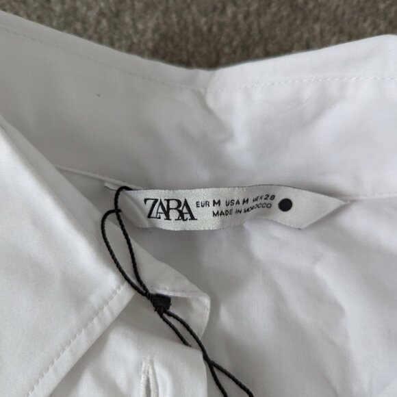 Zara oversized button down tunic shirt size Medium dropped shoulder - Picture 5 of 5